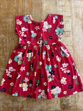 Hanna Andersson Girls' Red Floral Dress size 110/5